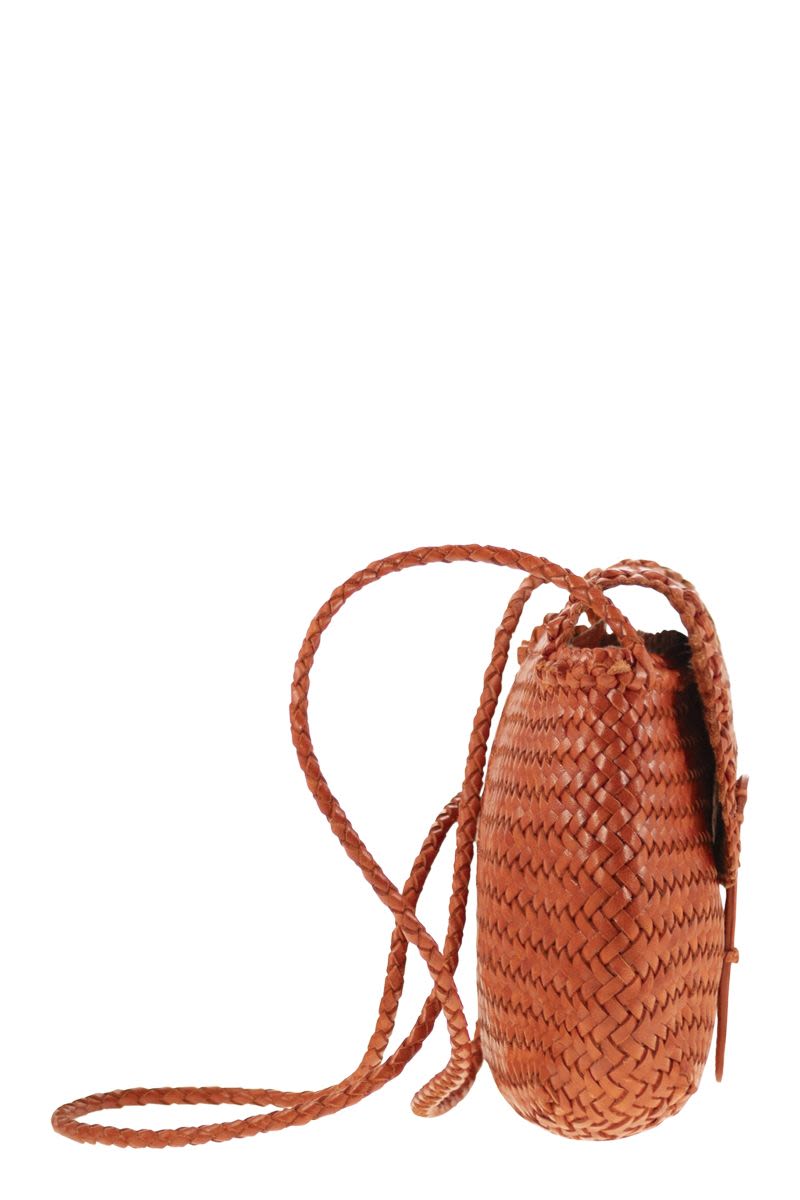 DRAGON Mini City Handbag - Hand-Woven Leather 21x17x5 cm