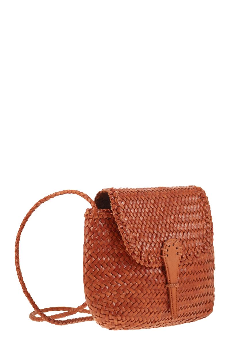 DRAGON Mini City Handbag - Hand-Woven Leather 21x17x5 cm