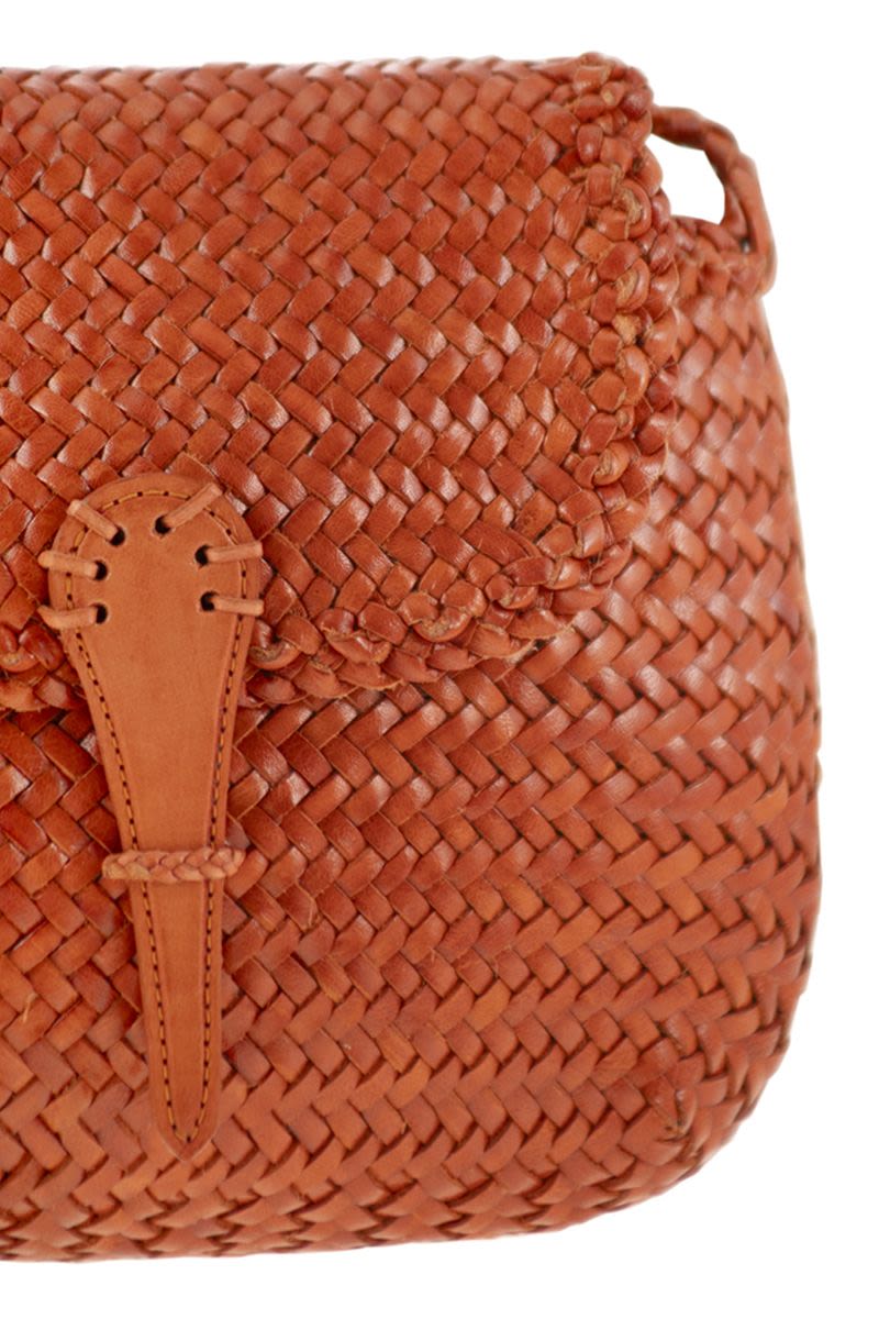 DRAGON Mini City Handbag - Hand-Woven Leather 21x17x5 cm