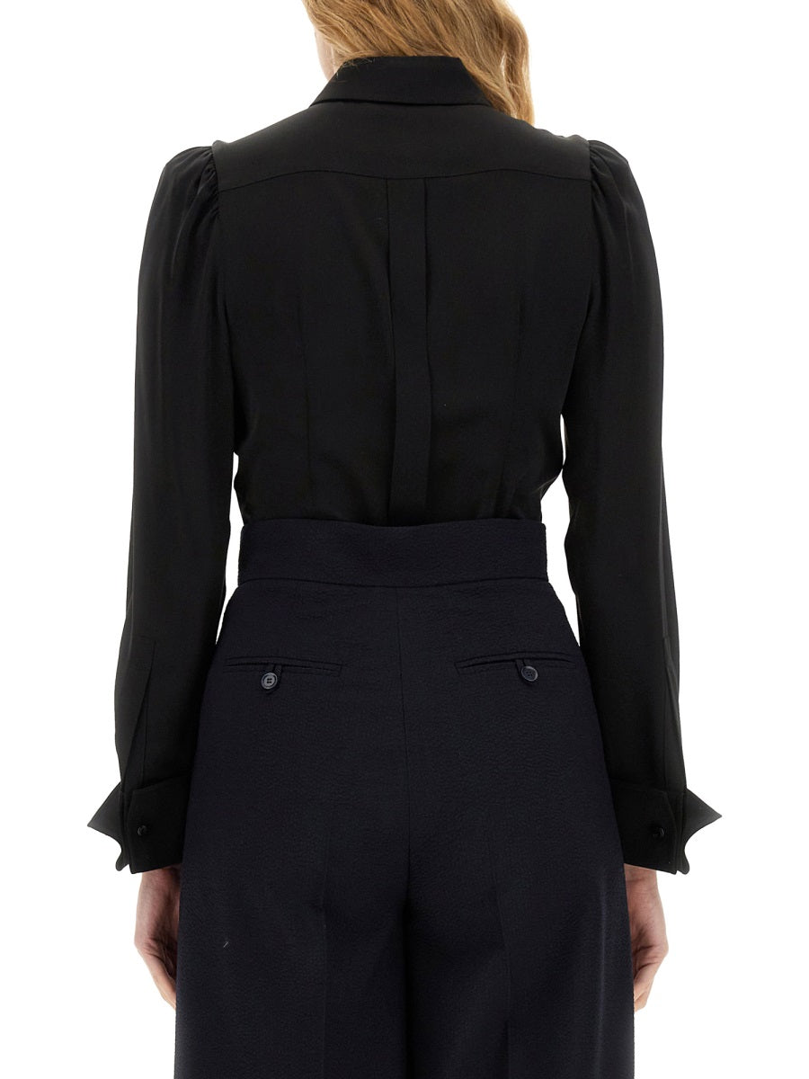 MAX MARA Elegant Shirt with Bow - Regular Fit Size 40