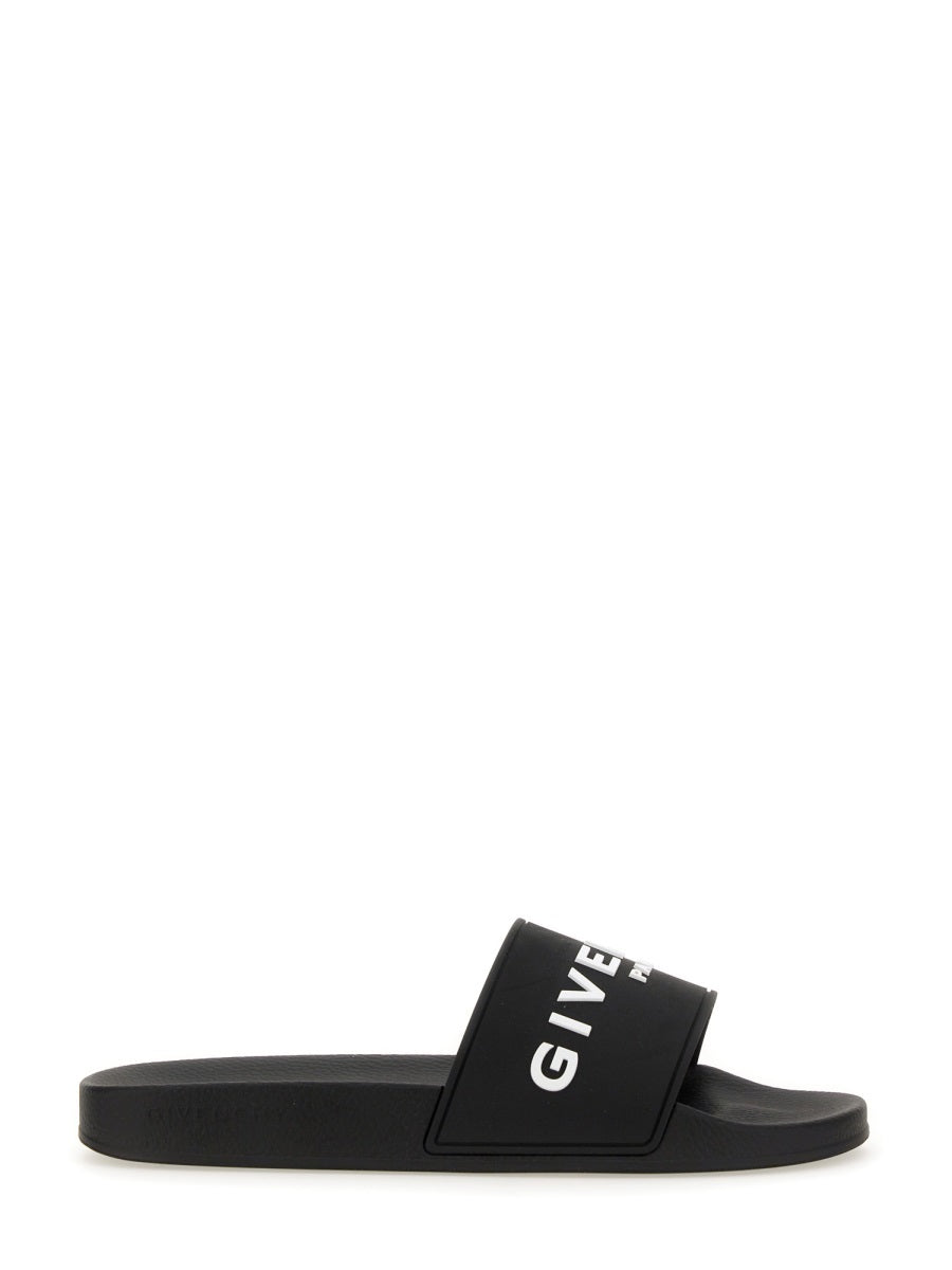 GIVENCHY Logo Slide Sandals with Rubber Sole - 3 cm