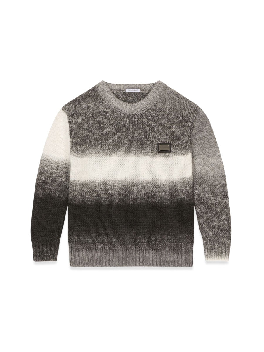 DOLCE & GABBANA Melange Crew Neck Pullover for Boys