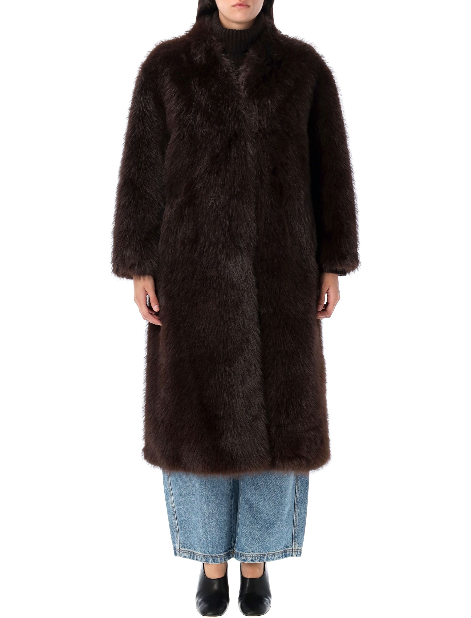 SWORD Collarless Eco Fur Jacket - Size 40