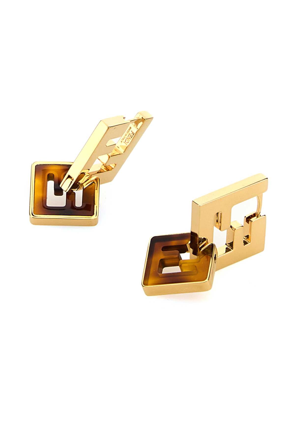 FENDI Statement Printed Plexiglass and Metal Forever Earrings