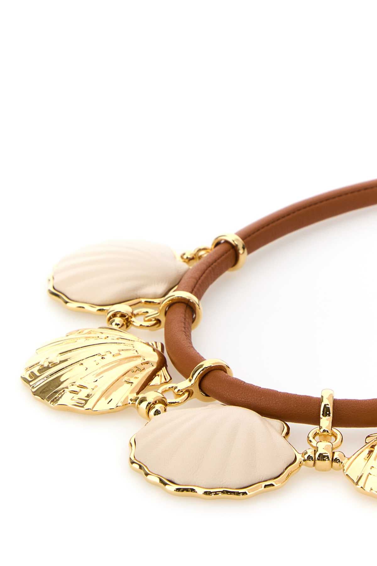 FENDI Multicolor Leather and Metal Forever Necklace