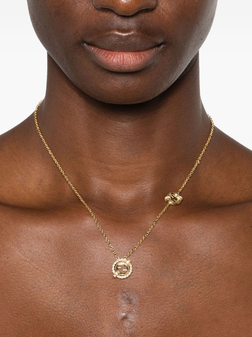 FENDI Everround Circle Pendant Necklace - Adjustable Chain