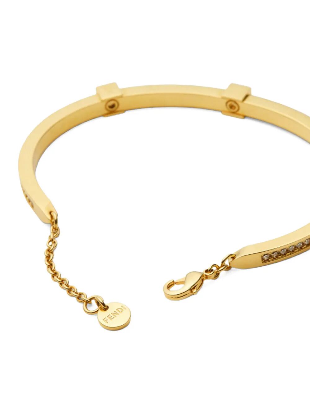 FENDI Forever Rigid Bracelet with Metal and Crystal Detail - 0.3 cm Band Height