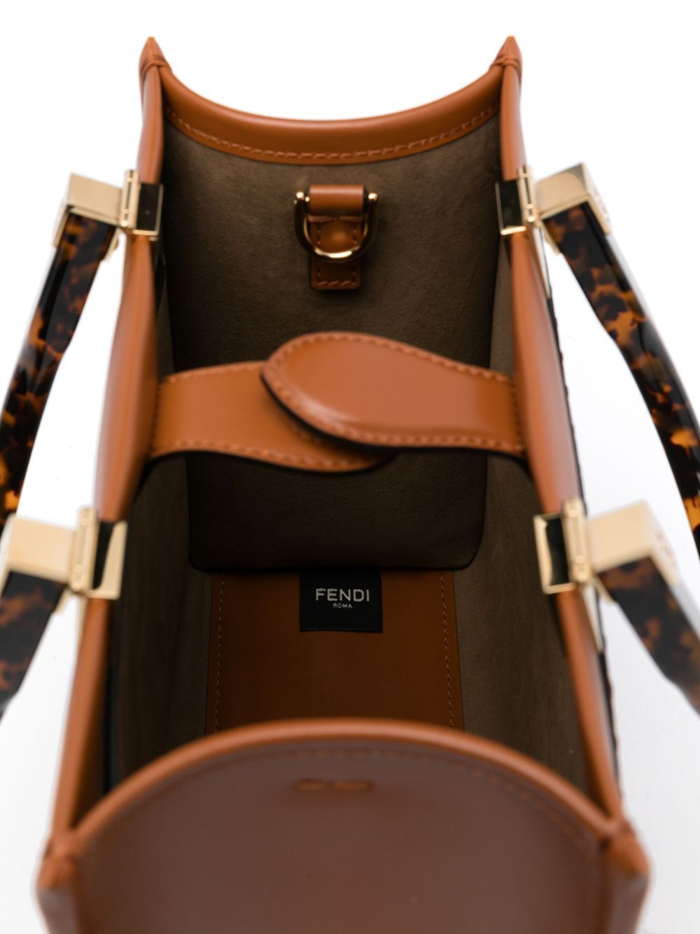 FENDI Mini Sunshine Leather Tote Handbag