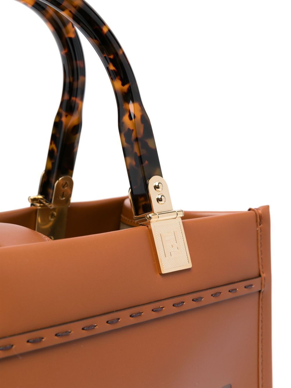 FENDI Mini Sunshine Leather Tote Handbag