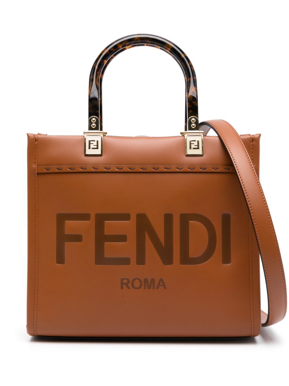 FENDI Mini Sunshine Leather Tote Handbag