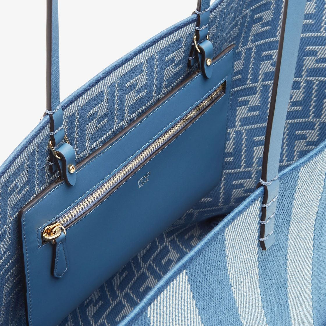 FENDI Large Roll Striped Tote Handbag