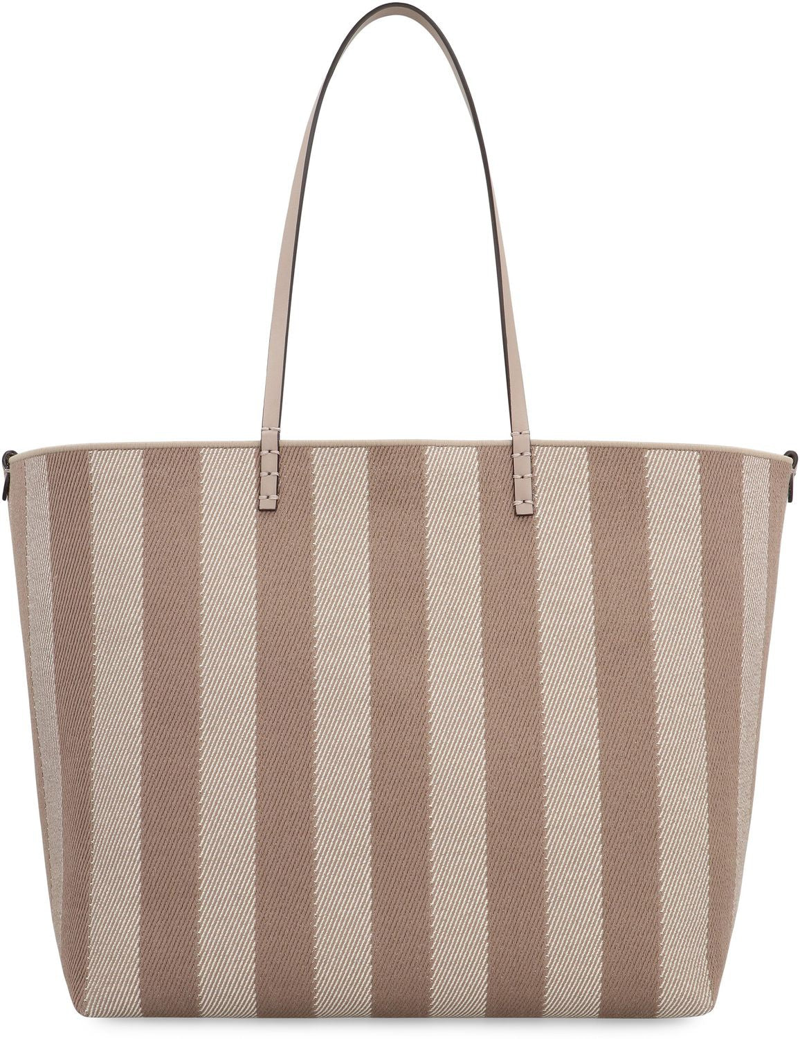 FENDI Large Reversible Shopper with Striped and FF Fabric