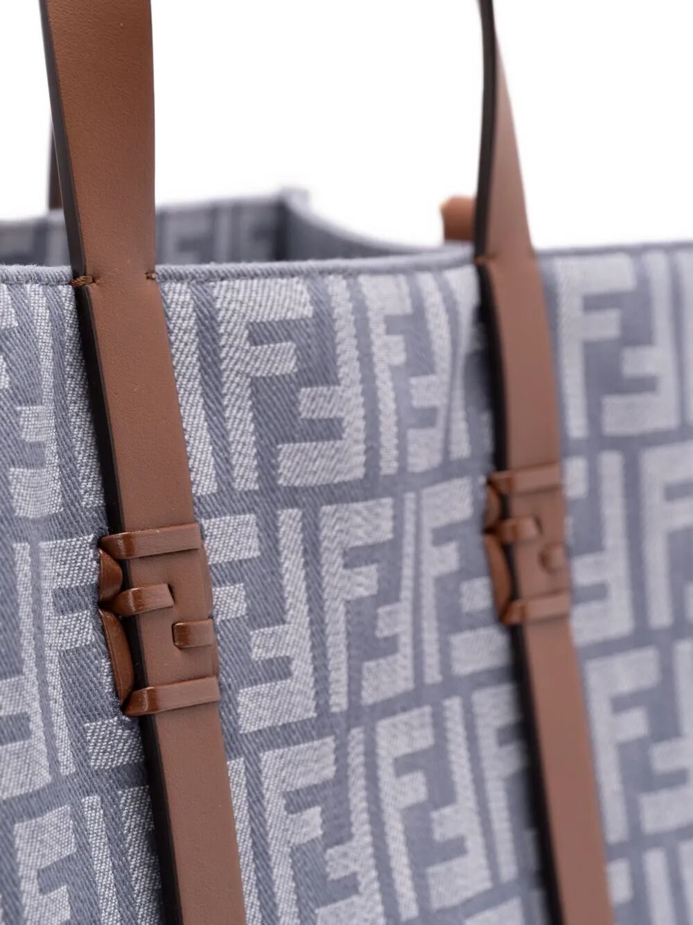 FENDI Summer Tote Handbag - Denim Effect FF Jacquard