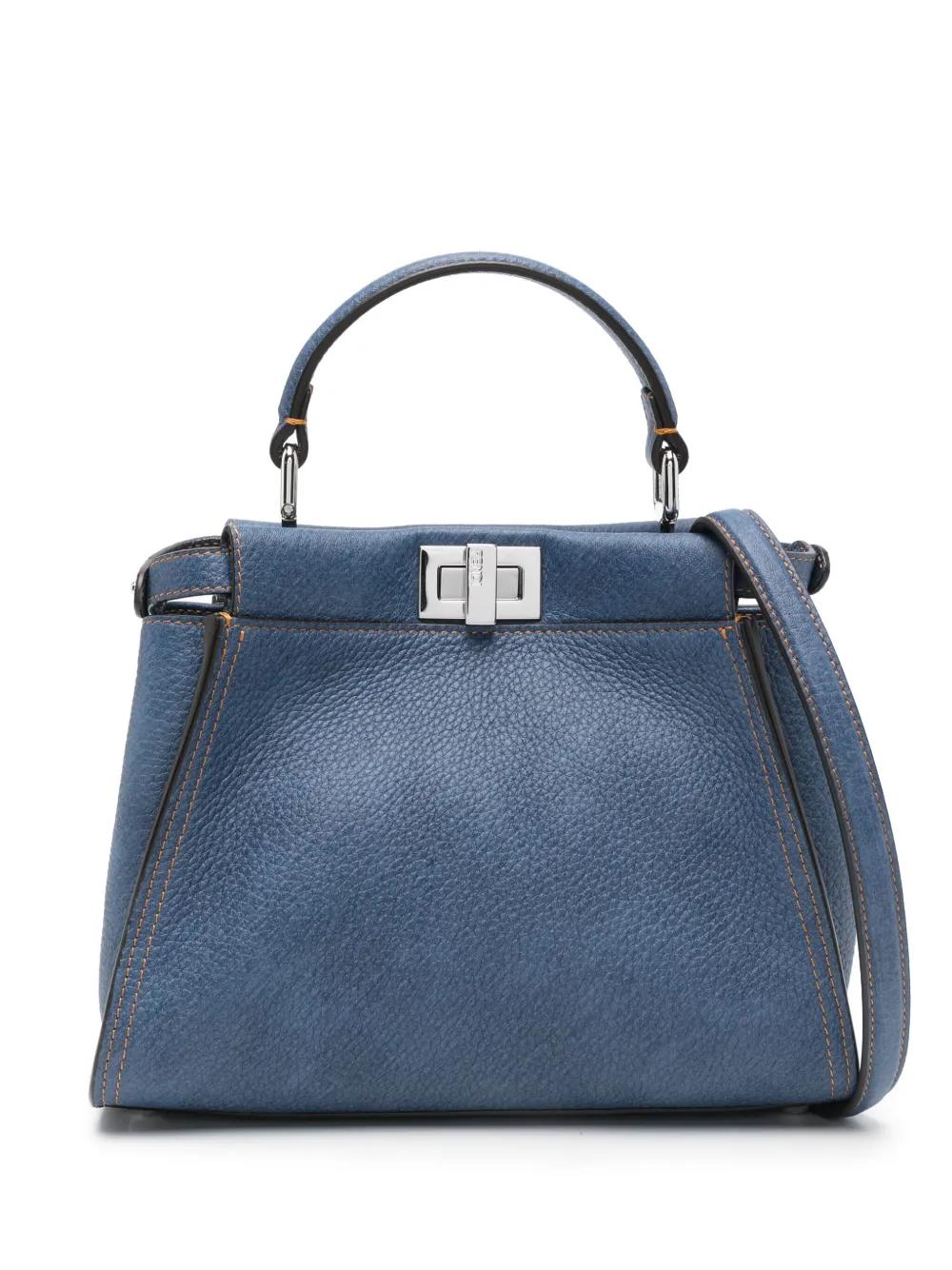 FENDI Mini Denim-Effect Leather Handbag