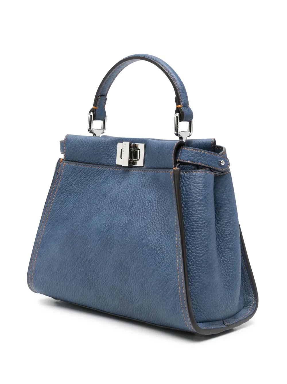 FENDI Mini Denim-Effect Leather Handbag