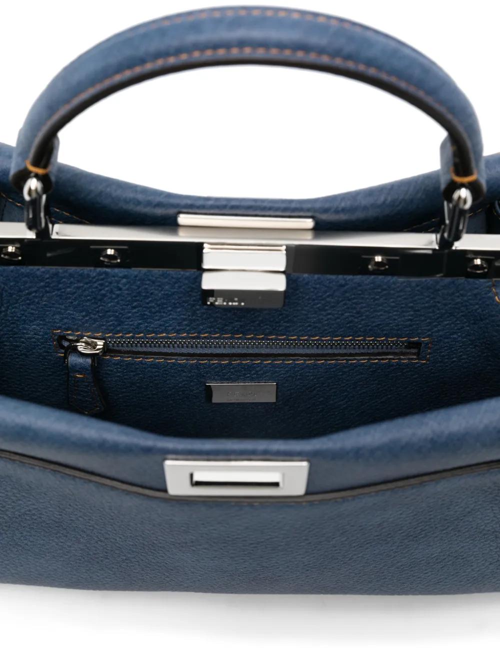 FENDI Mini Denim-Effect Leather Handbag