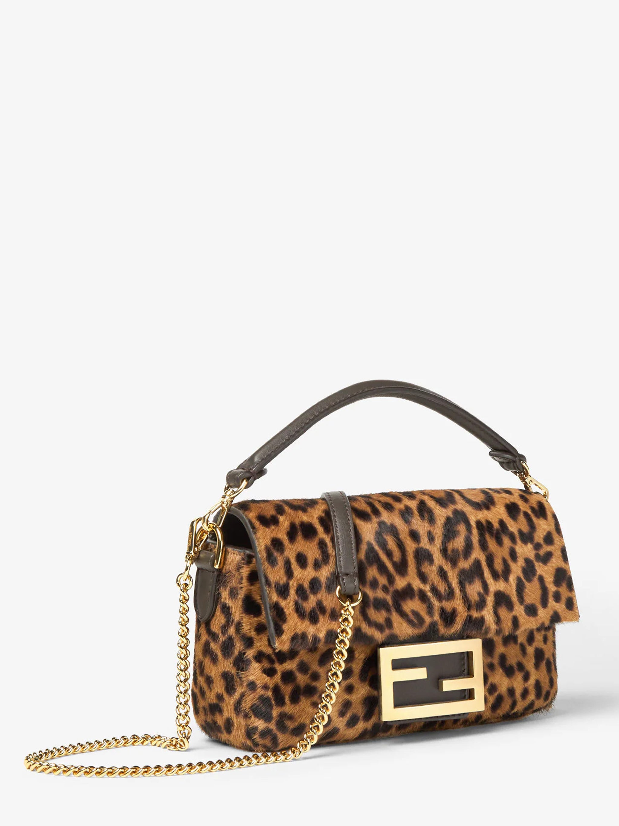 FENDI Mini Handbag in Printed Pony-Effect Calfskin Leather
