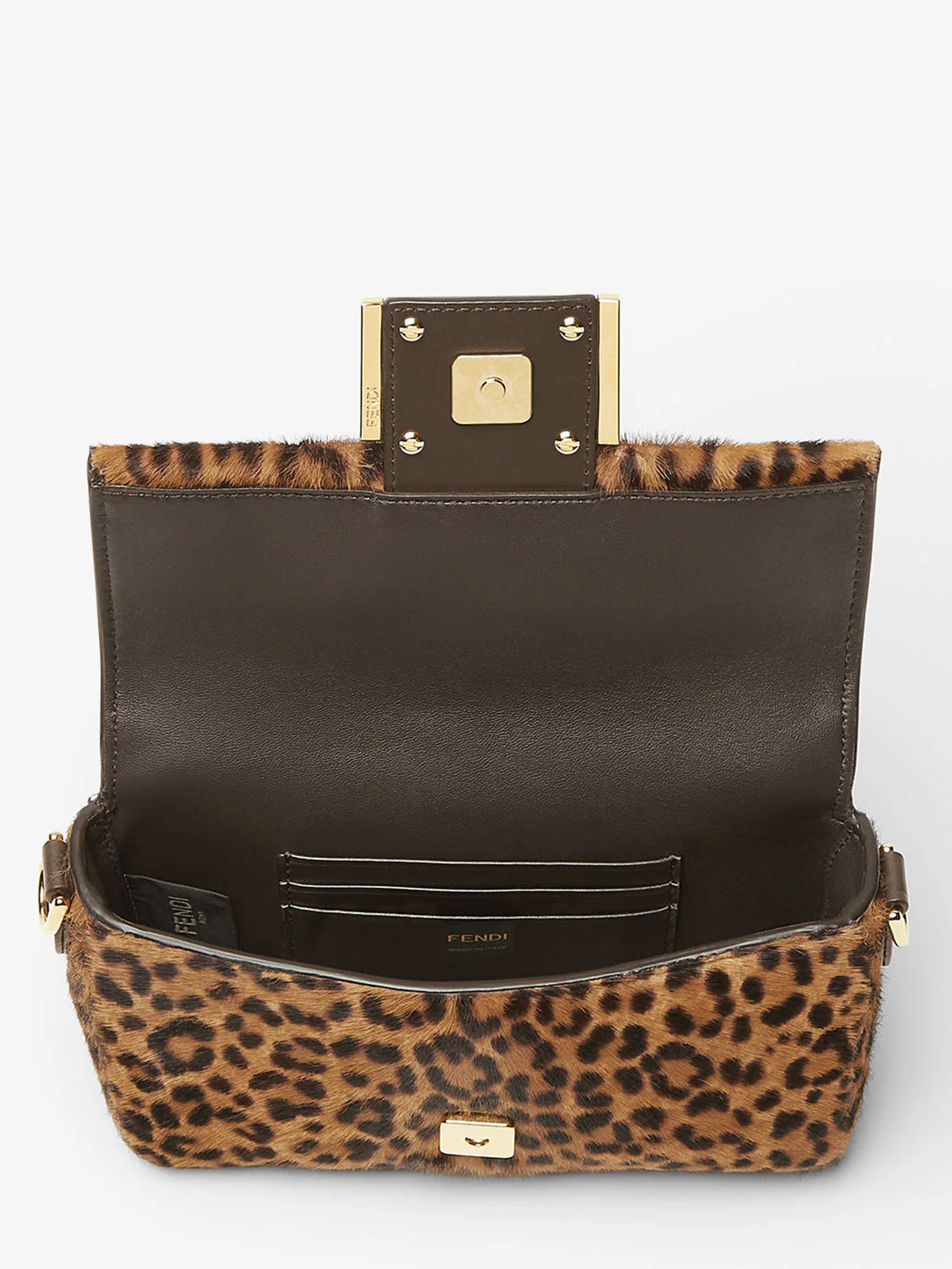 FENDI Mini Handbag in Printed Pony-Effect Calfskin Leather