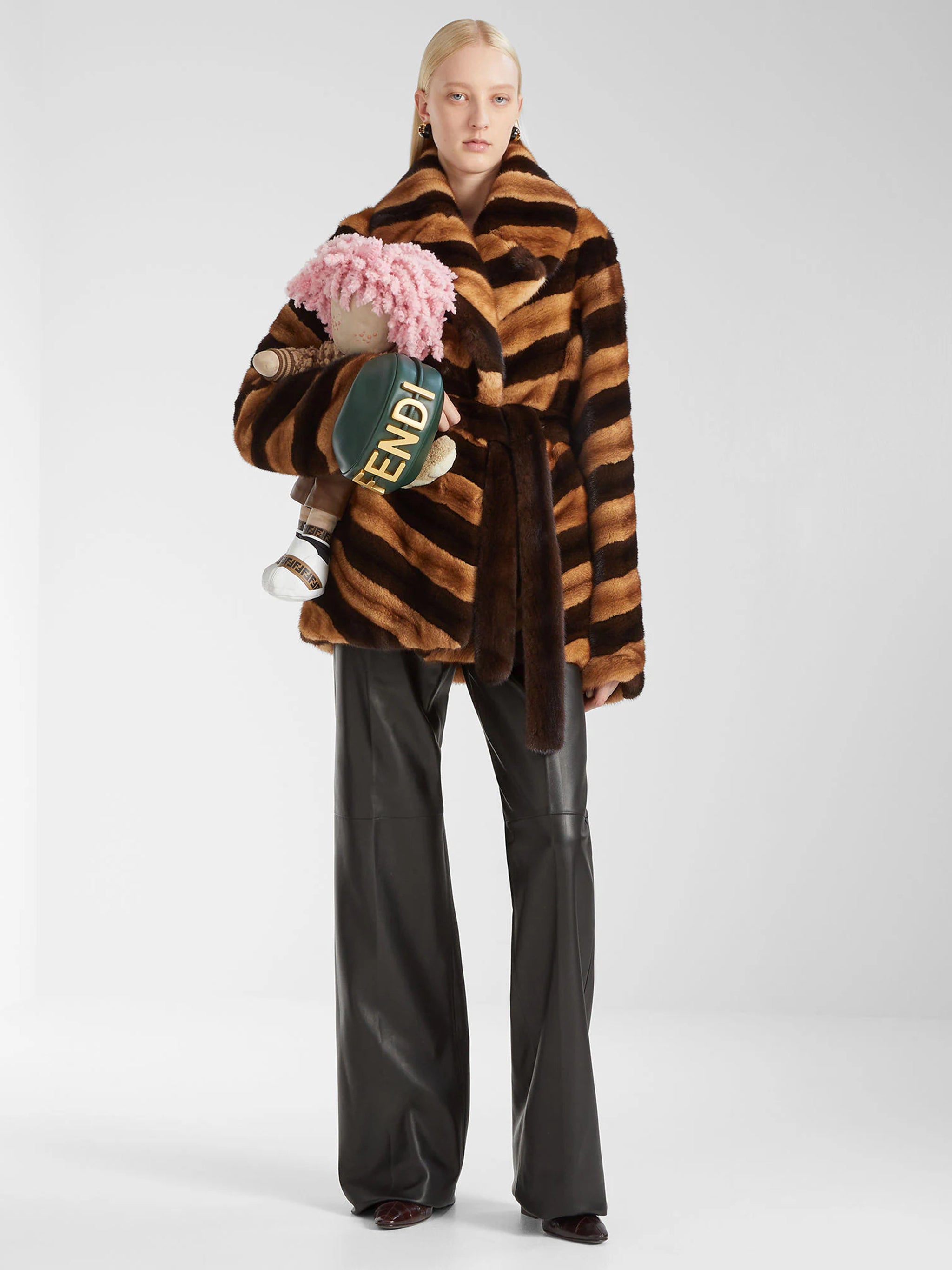 FENDI Mini Handbag with Vintage Gold Accent