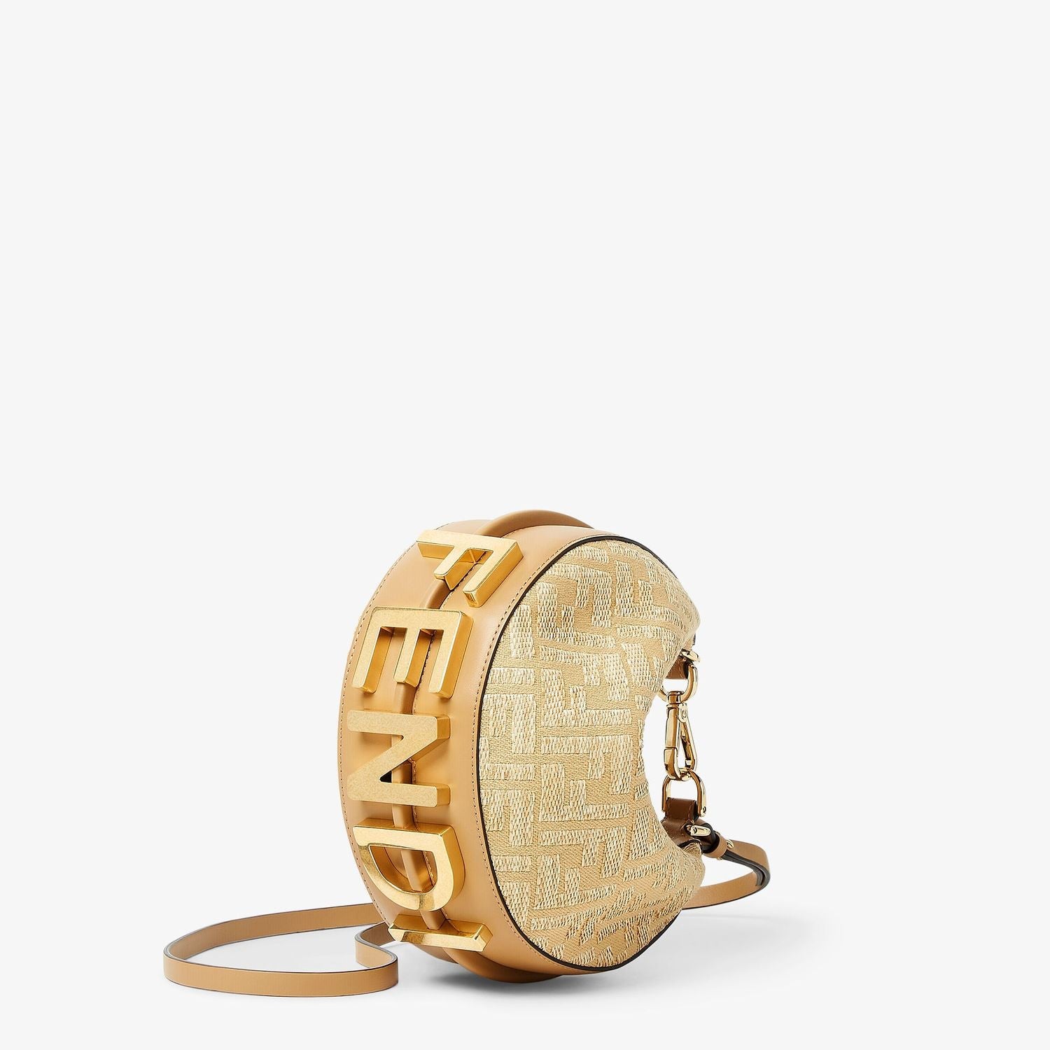 FENDI Mini Hobo Handbag with Raffia Detail