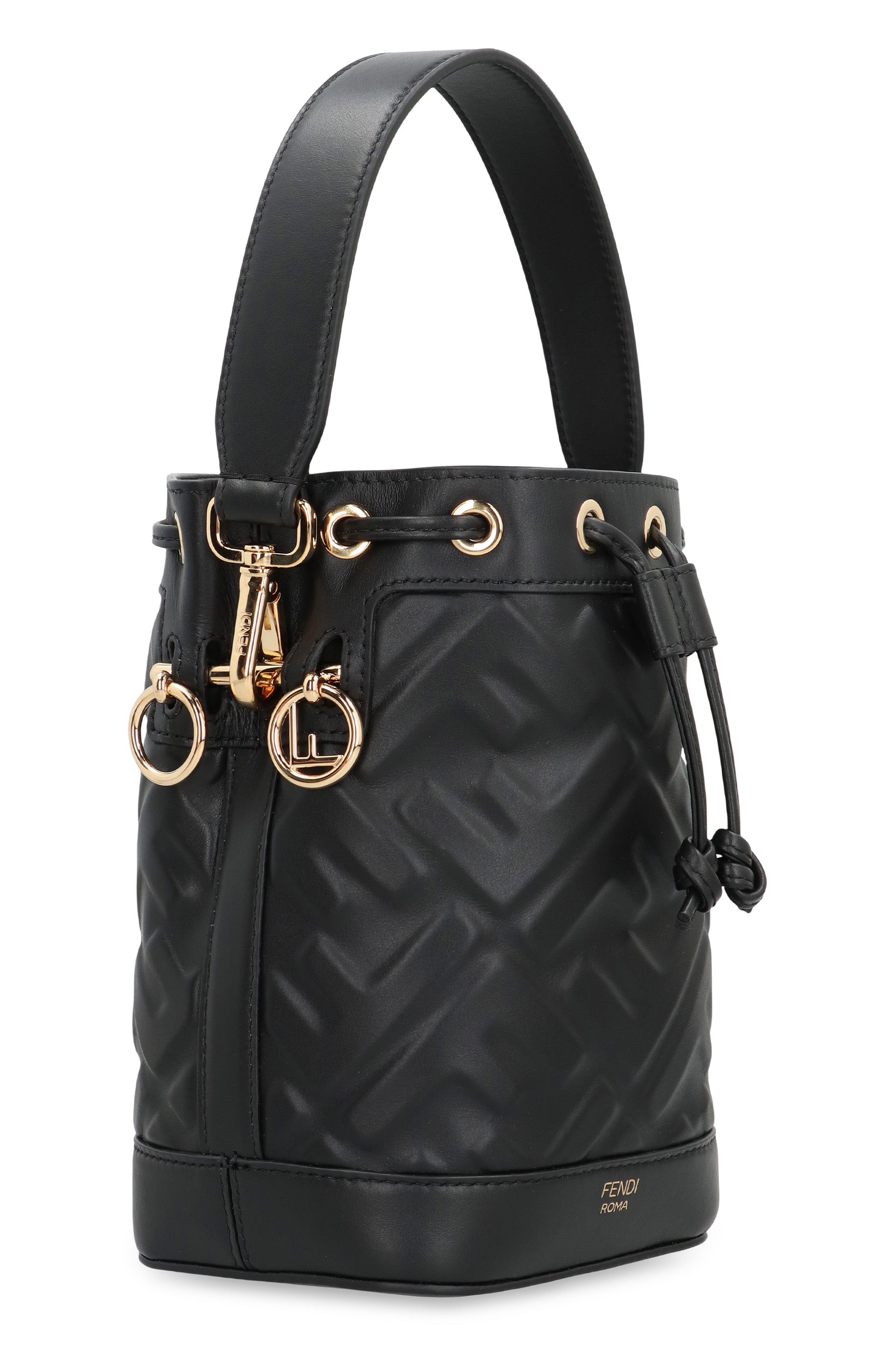 FENDI Mini Leather Drawstring Handbag