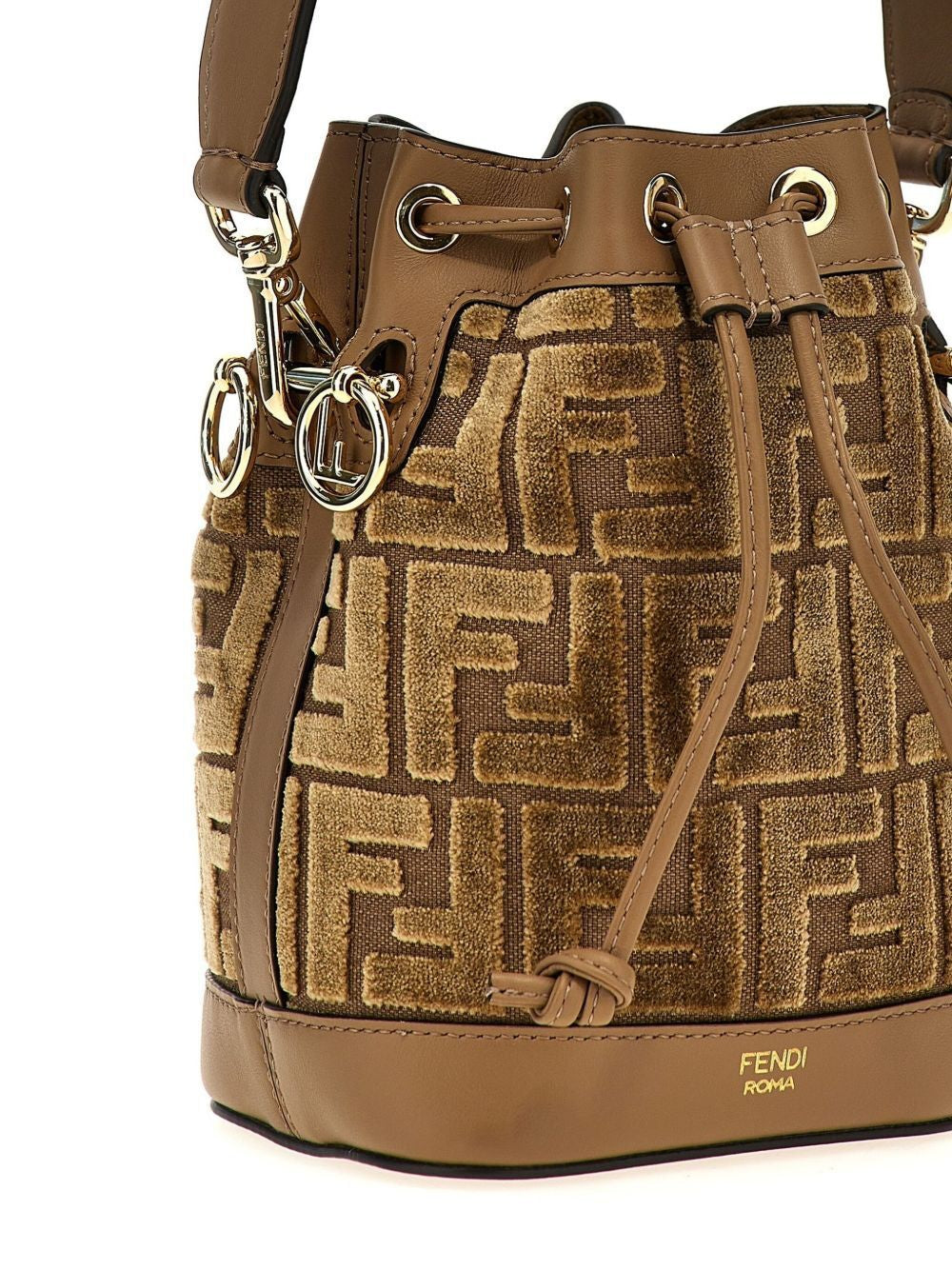 FENDI Mini Jacquard Velvet Handbag