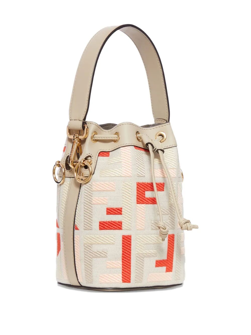 FENDI Mini Jacquard Bucket Handbag