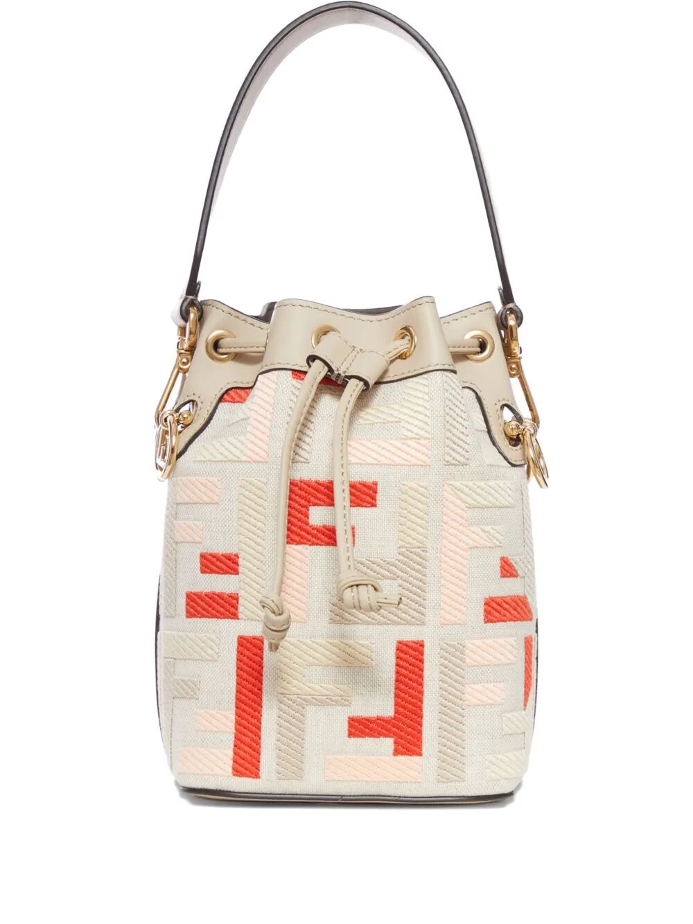 FENDI Mini Jacquard Bucket Handbag