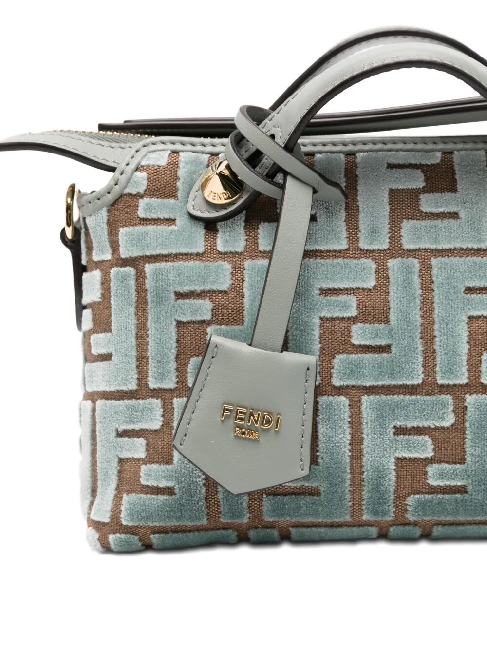 FENDI Soft Mini Jacquard Velvet Handbag - W 20 X H 12 X D 9 CM