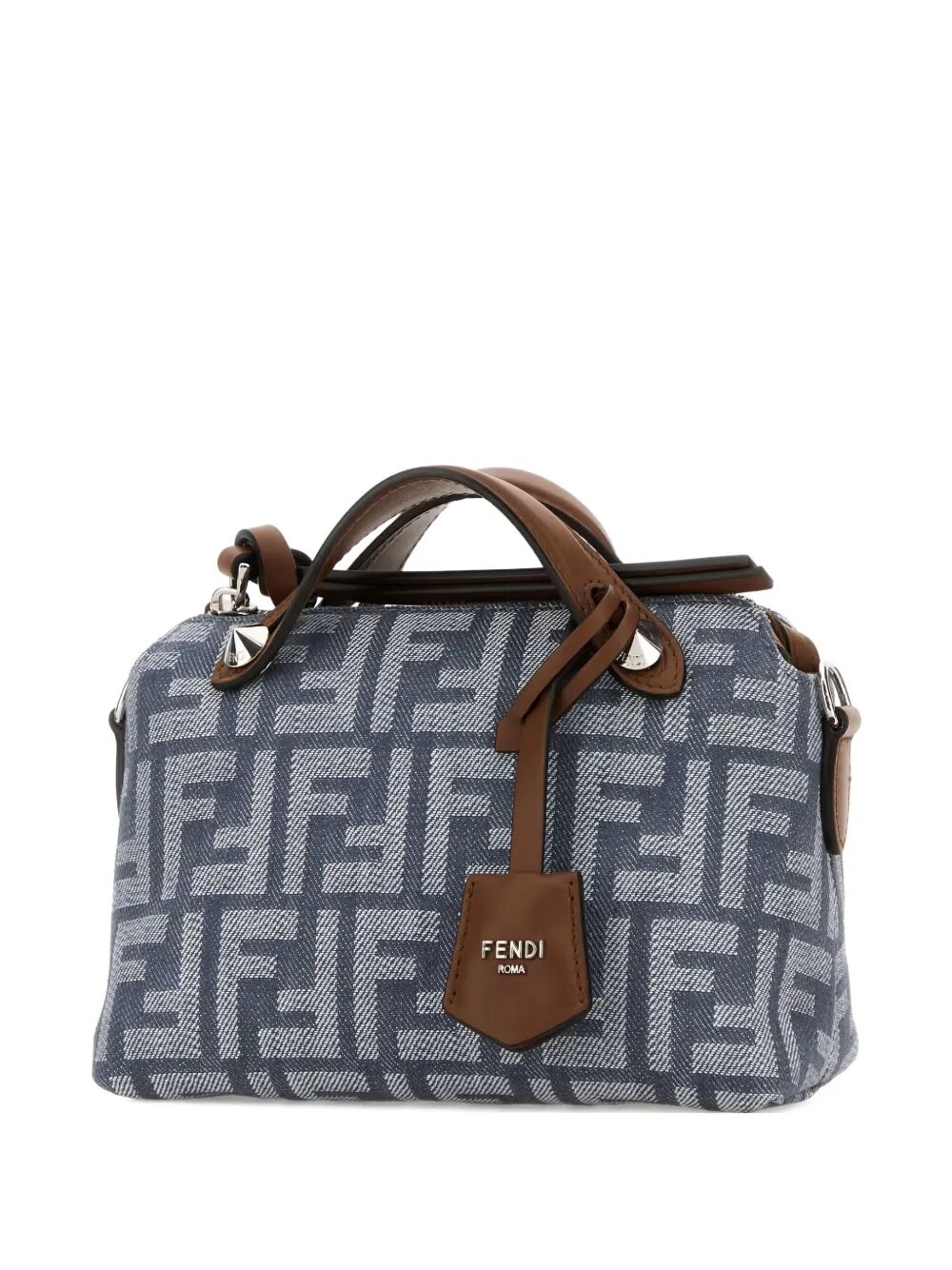 FENDI Soft Mini Denim-Effect Jacquard Handbag