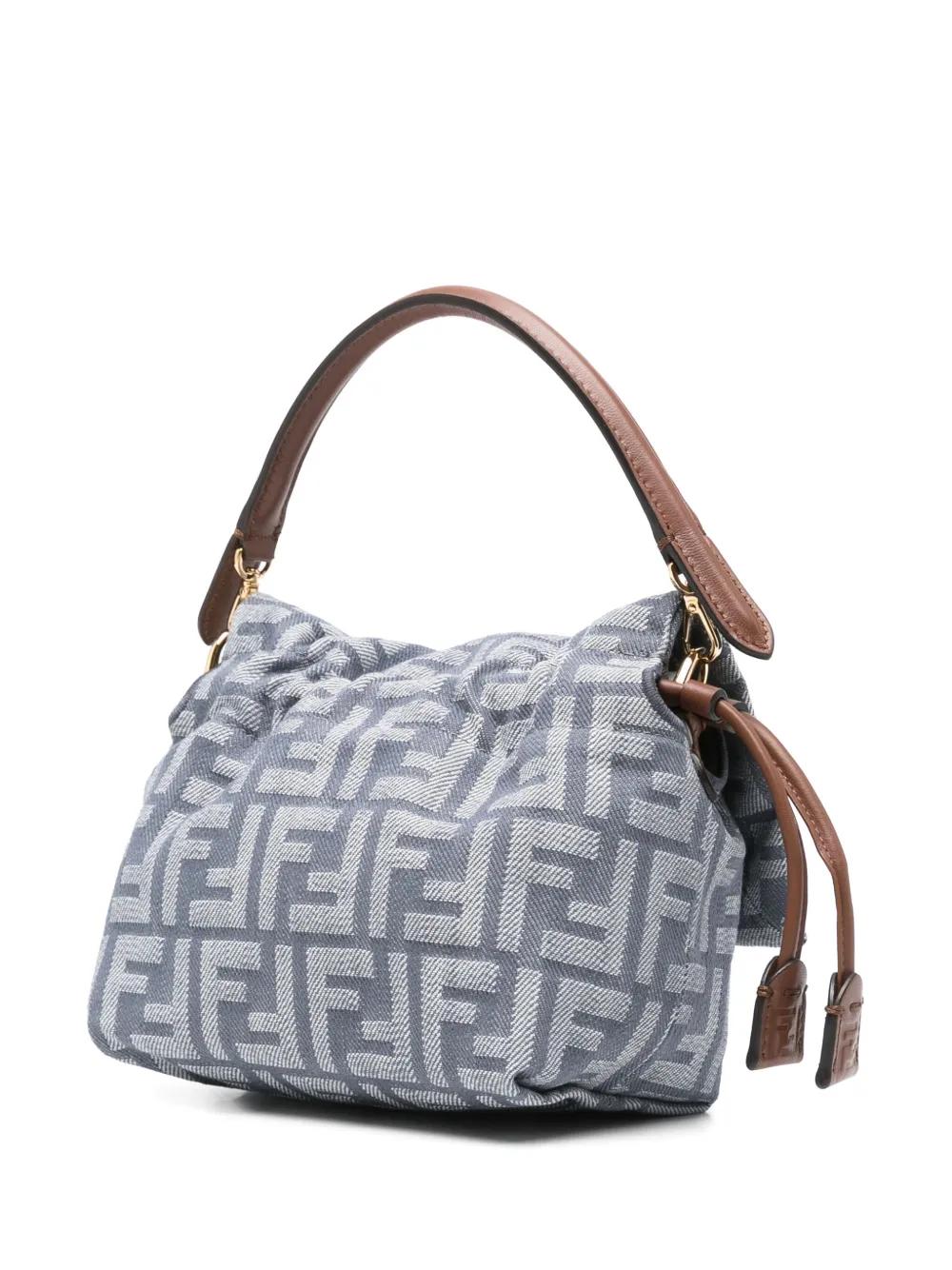 FENDI Mini Denim-Effect FF Jacquard Handbag