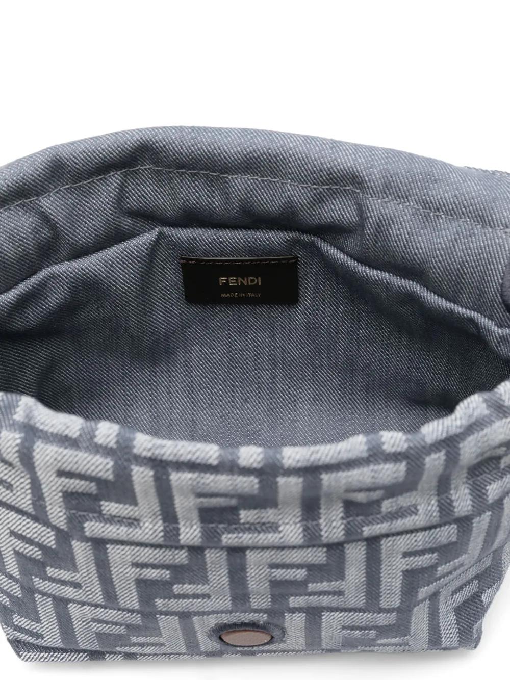 FENDI Mini Denim-Effect FF Jacquard Handbag