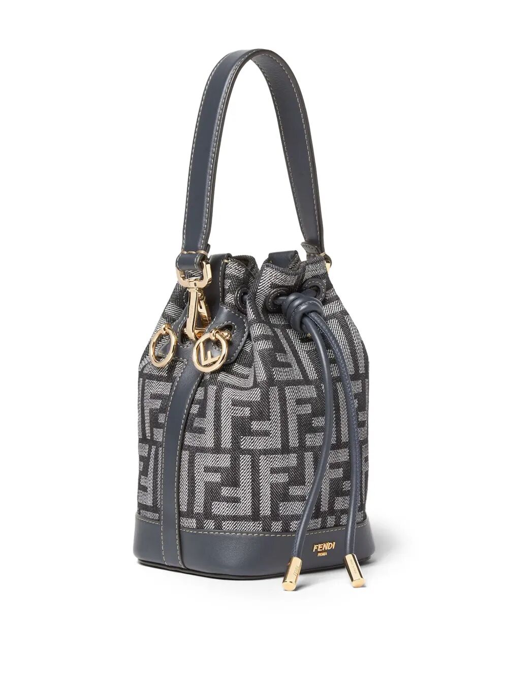 FENDI Mini Bucket Handbag - Denim-Effect Jacquard