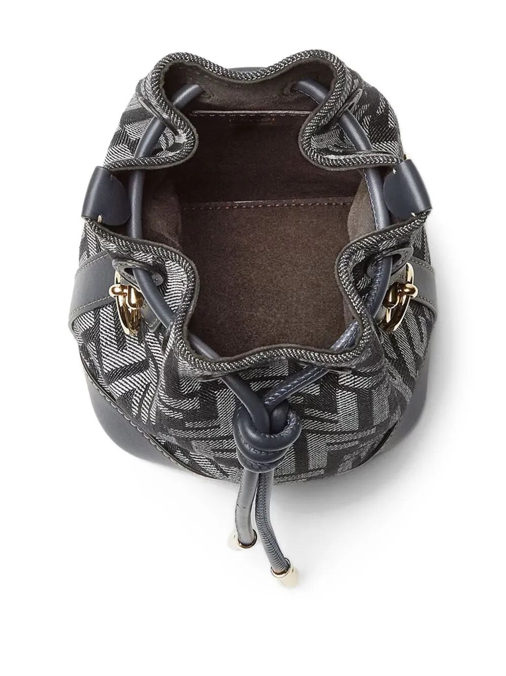 FENDI Mini Bucket Handbag - Denim-Effect Jacquard