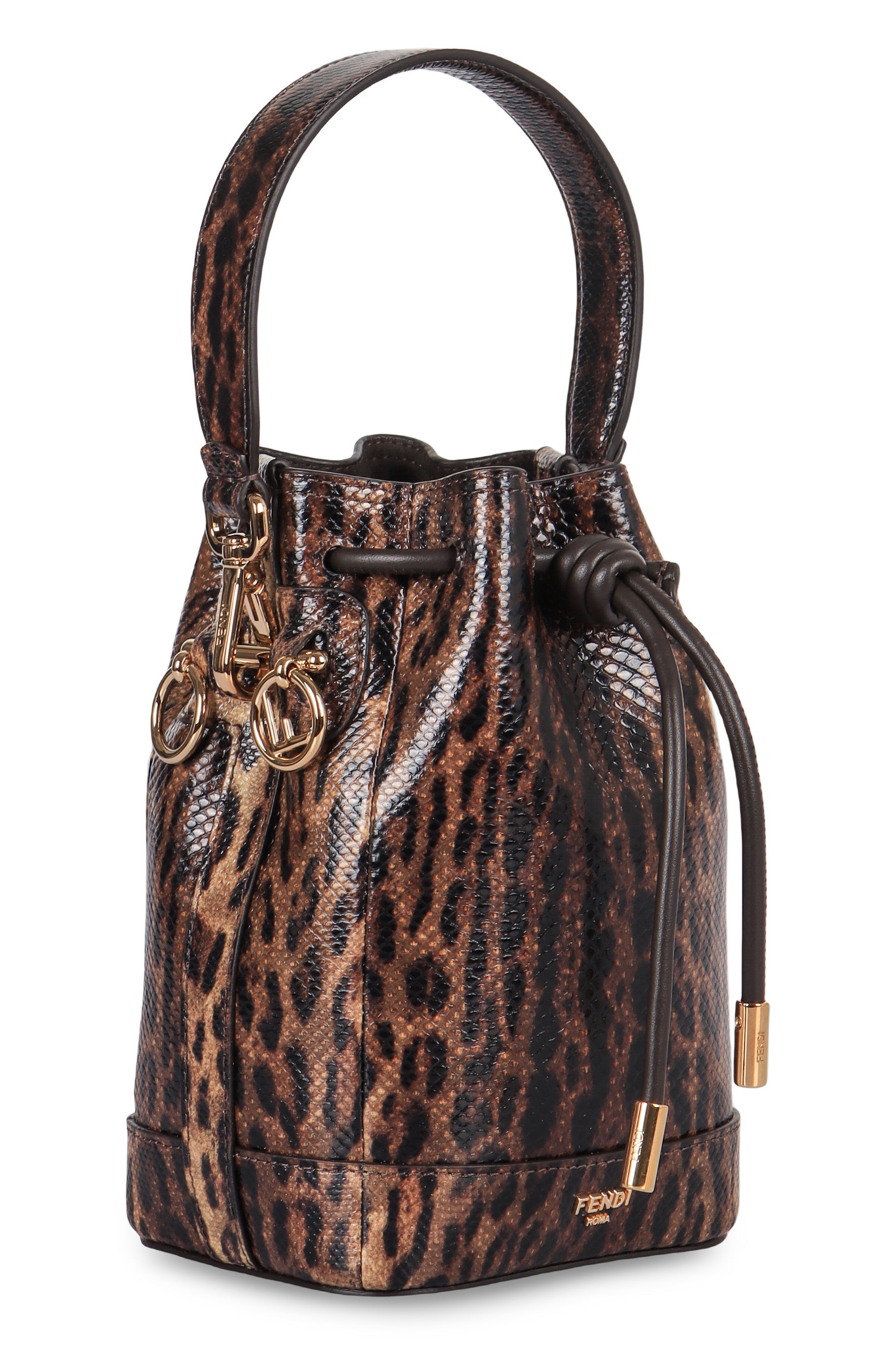 FENDI Mini Leather Drawstring Handbag - Timeless Style (13.5 x 19 x 11 cm)