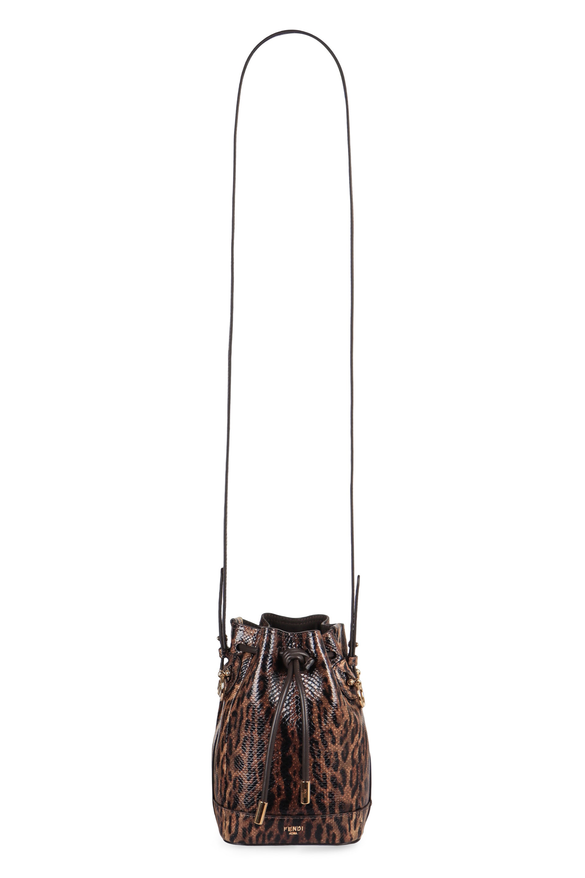 FENDI Mini Leather Drawstring Handbag - Timeless Style (13.5 x 19 x 11 cm)