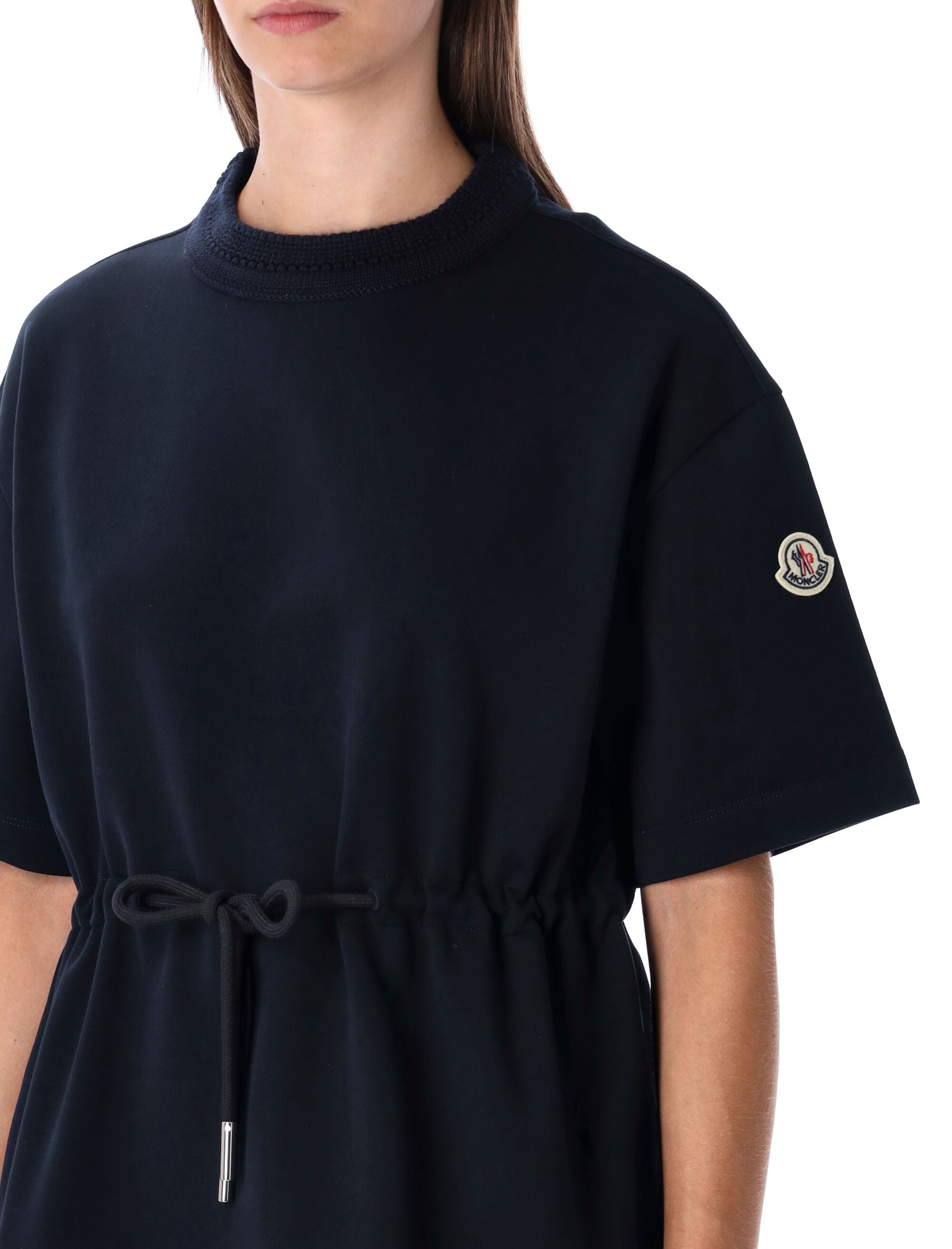 MONCLER Cotton T-Shirt with Adjustable Drawstring - Size S