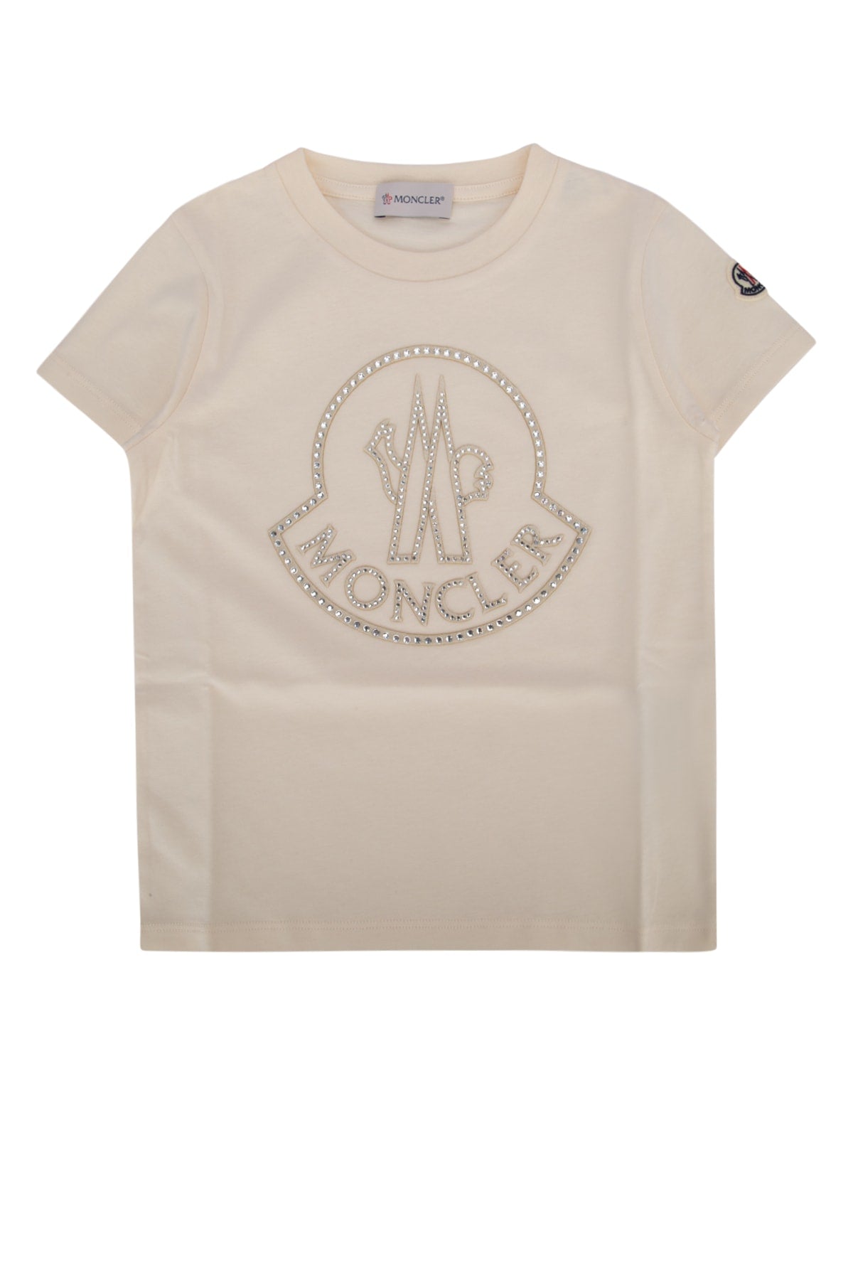 MONCLER KIDS Crystal Embellished Logo Mini Shirt for Boys