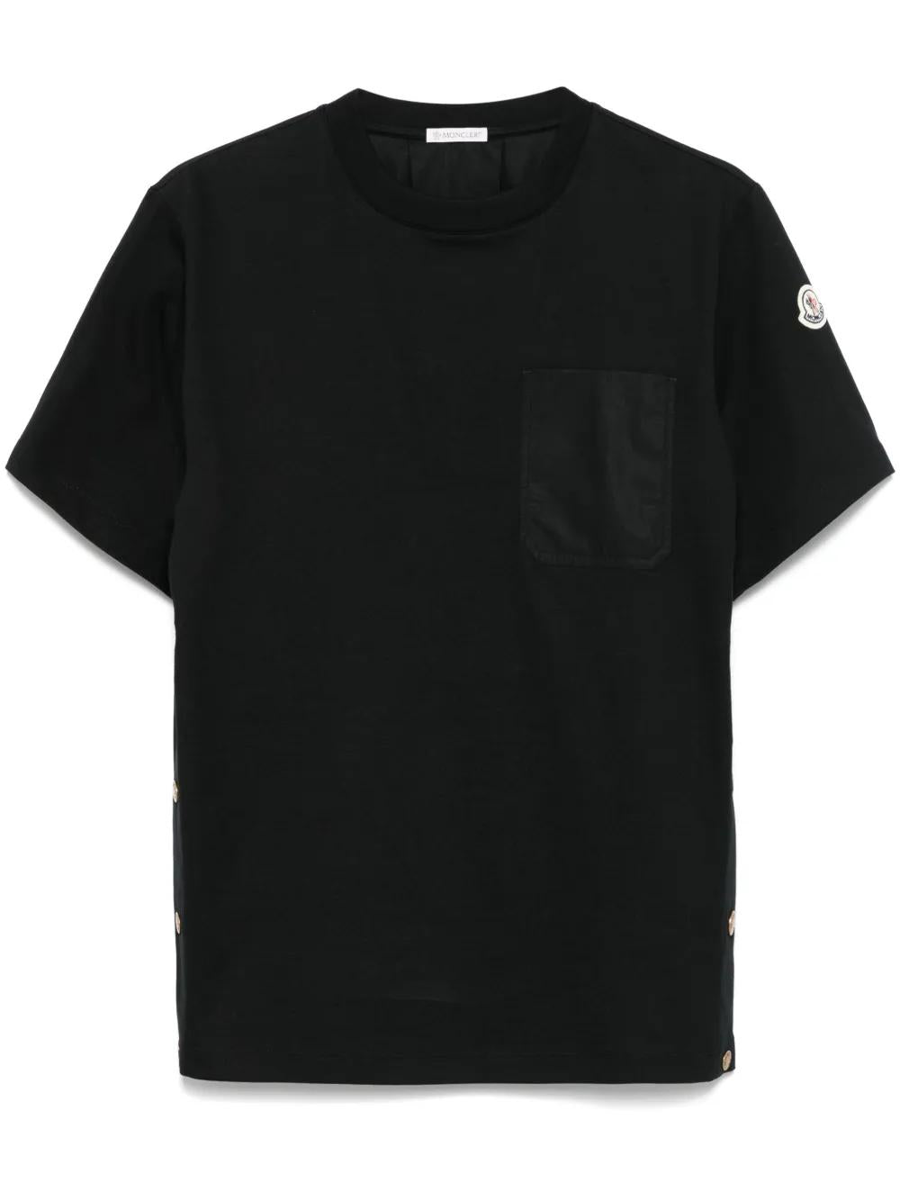 MONCLER Regular Fit T-Shirt with Side Buttons - Size S