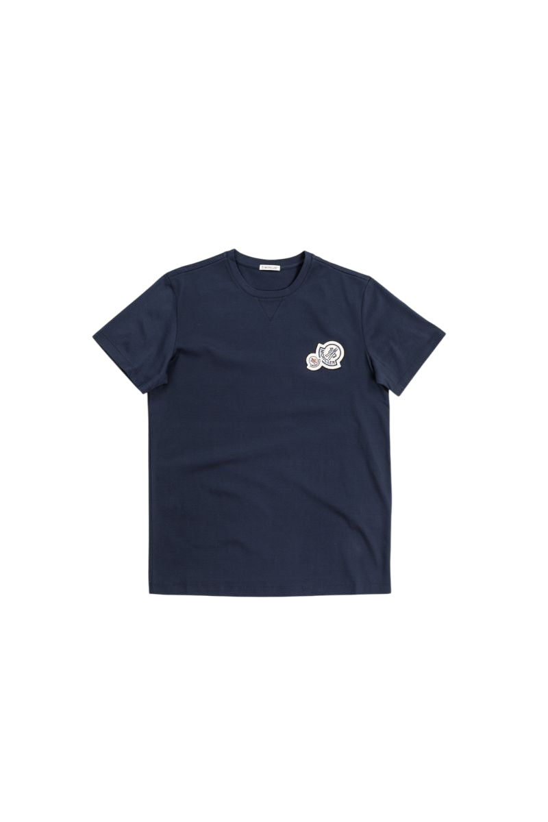 MONCLER Men's Slim Fit Cotton T-Shirt with V-Neck Detailing