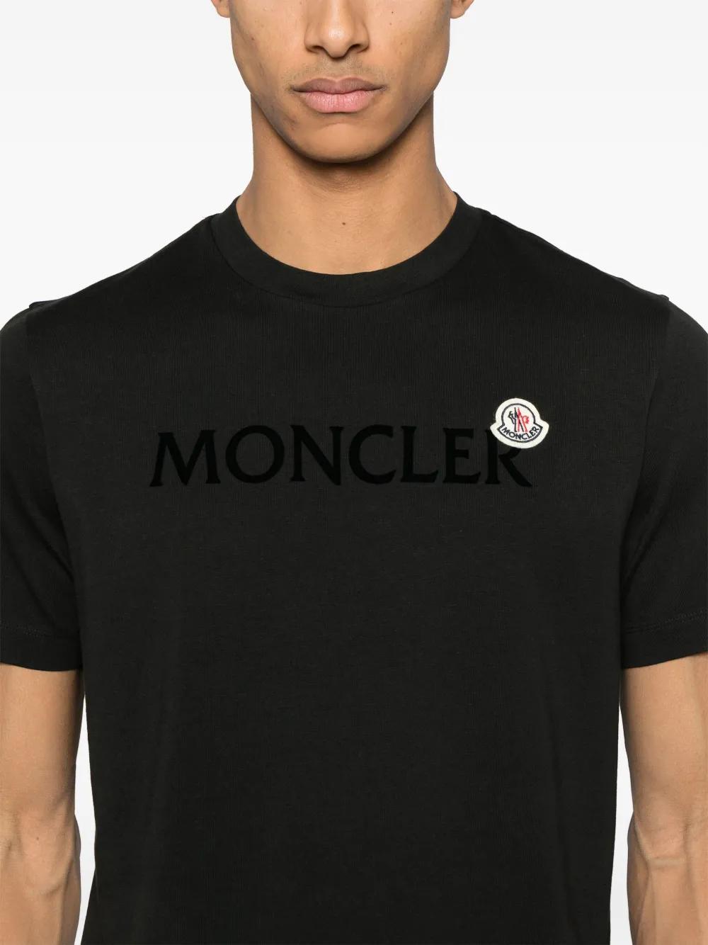 MONCLER Flocked Logo Cotton T-Shirt