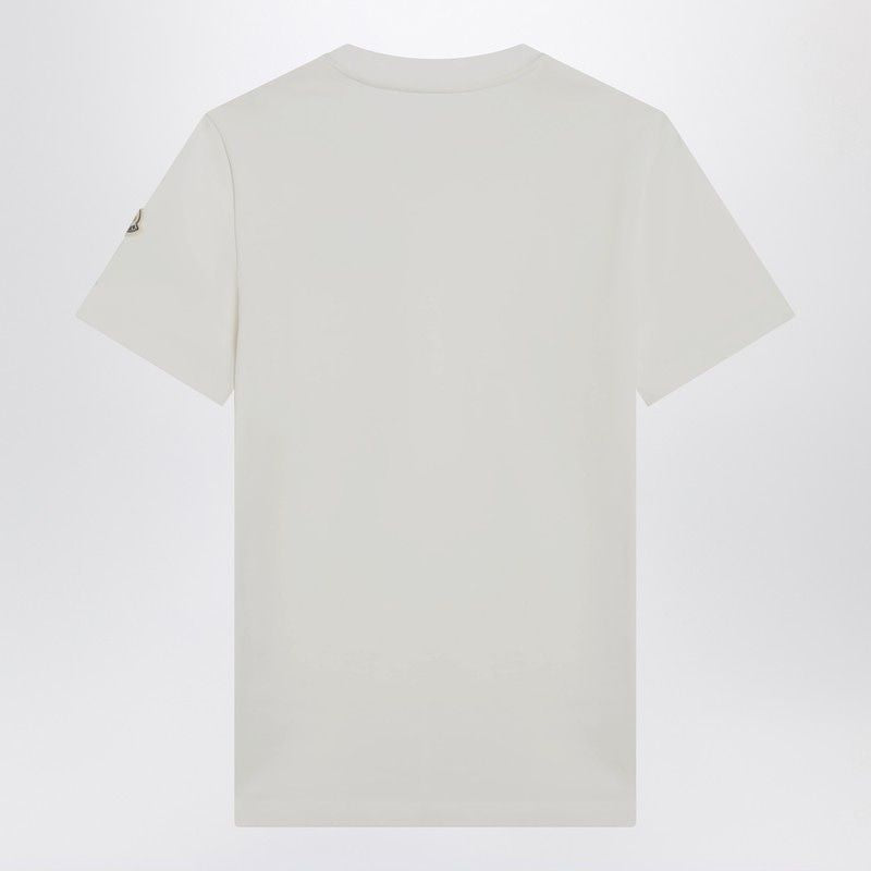 MONCLER Crewneck T-Shirt with Embroidered Tricolor Logo