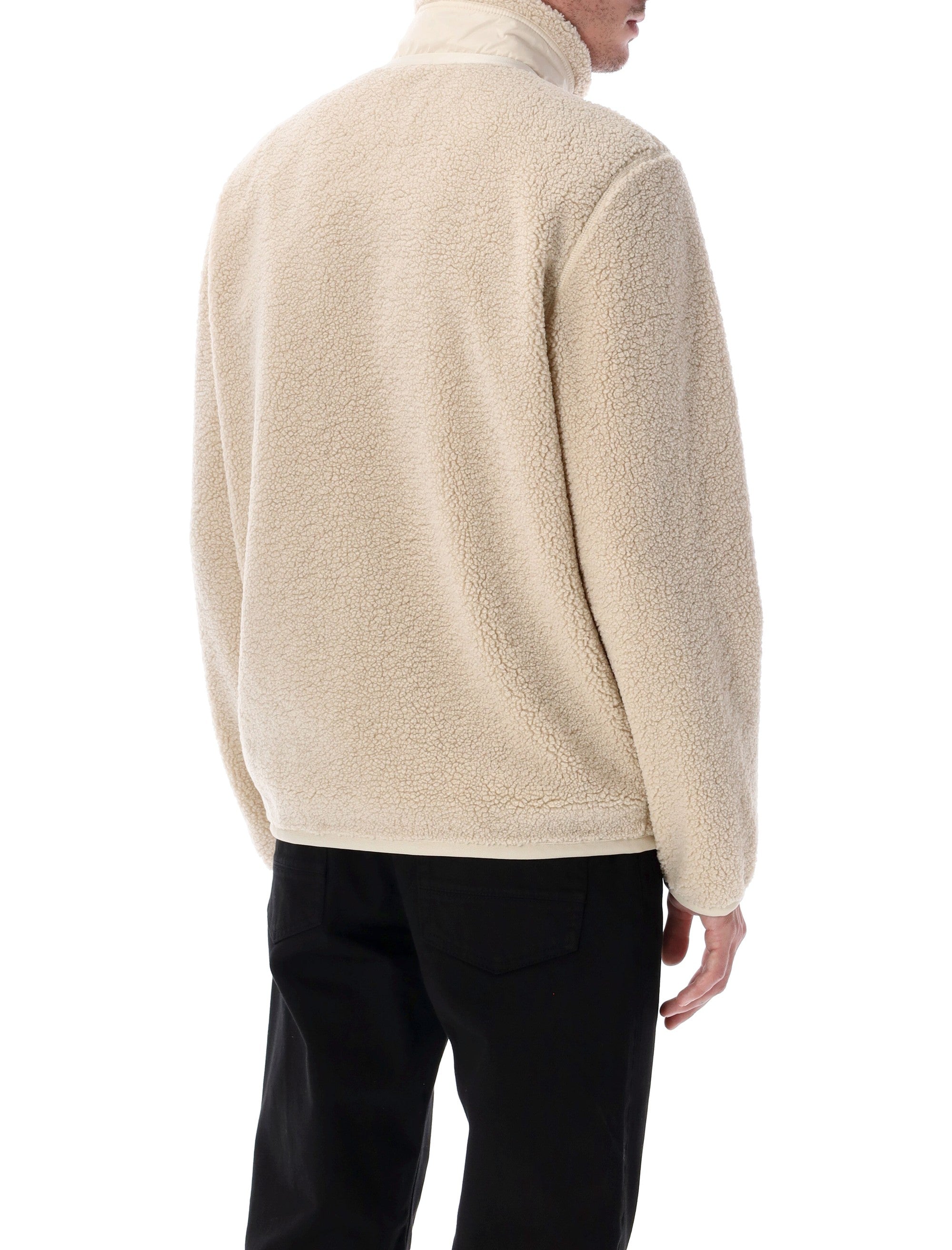 MONCLER Teddy Zip-Up Sweatshirt with Nylon Pocket - Size M