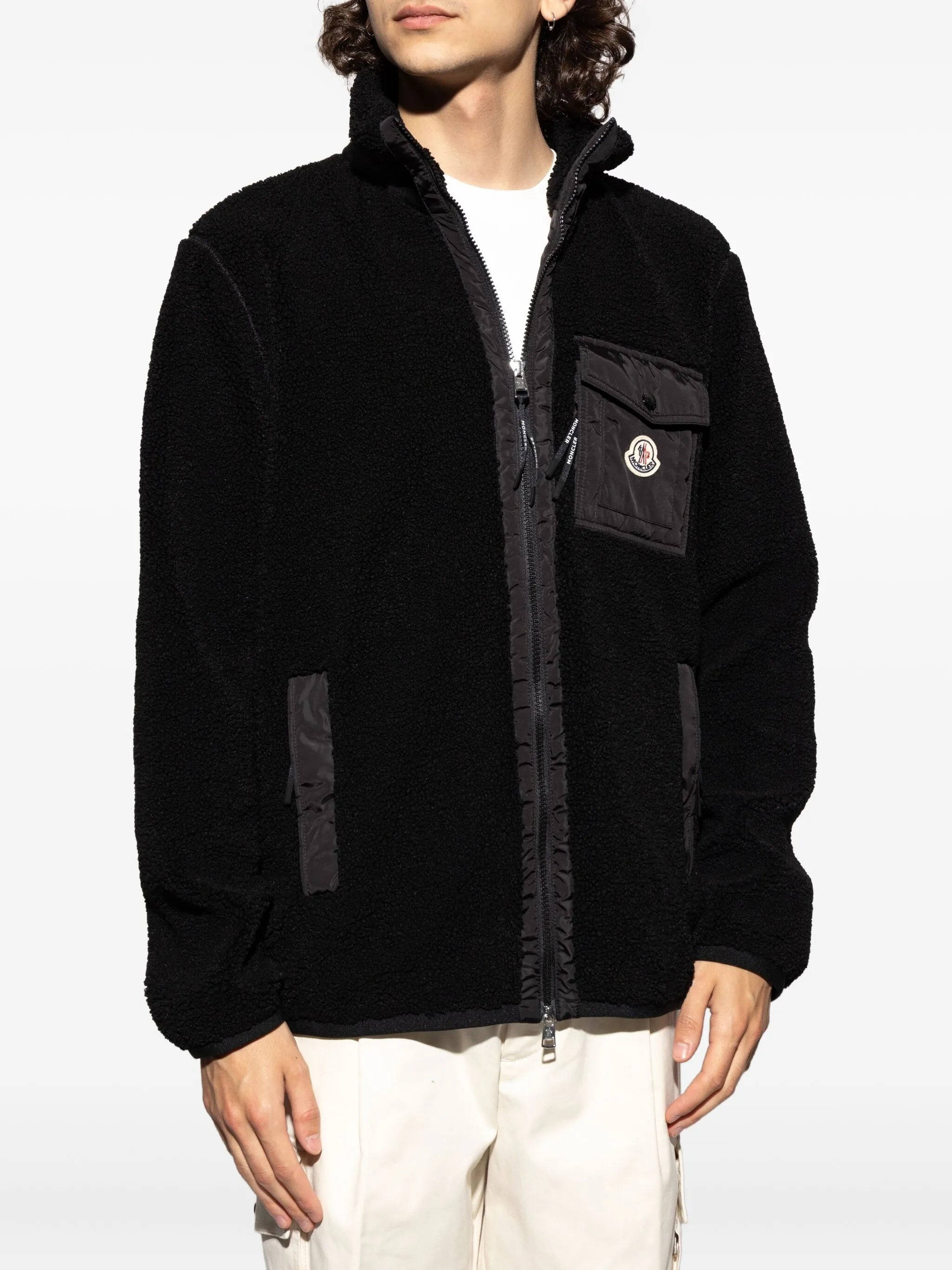 MONCLER Men's Fleece Jacket with Double Front Zip
