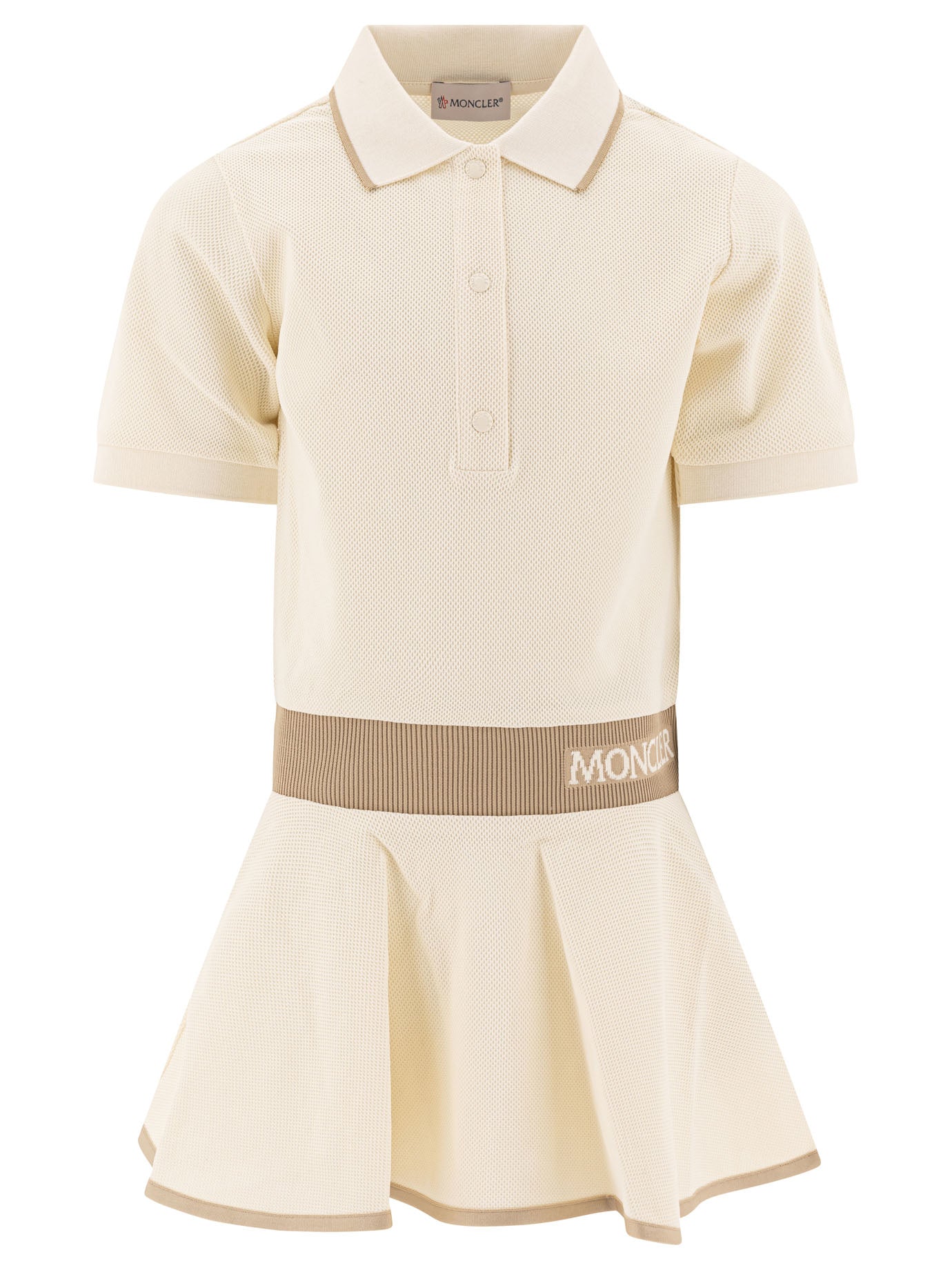 MONCLER KIDS Girls' Regular Fit Piqué Polo Mini Dress