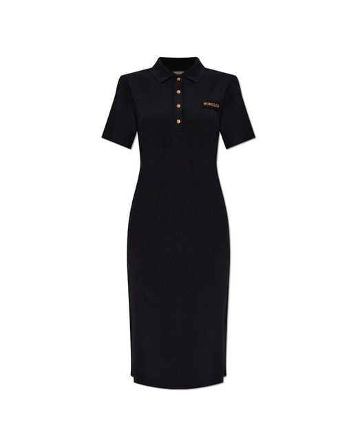 MONCLER Fitted Polo Midi Dress with Logo