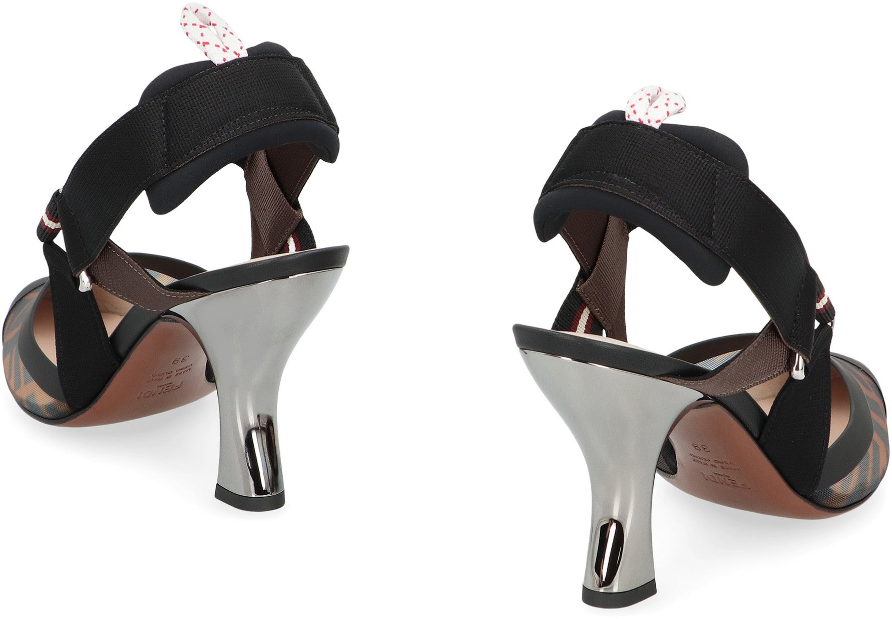 FENDI Pointed Slingback Pumps with Sporty Design - 8.5 cm Heel
