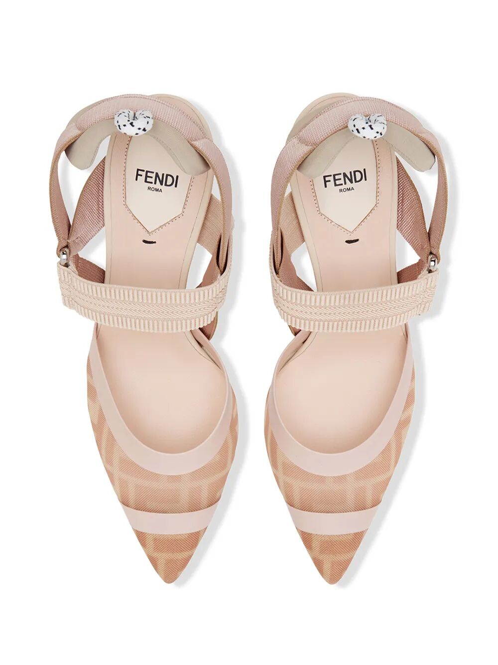 FENDI Leather and Mesh Slingbacks with 8.5 cm Heel for Women