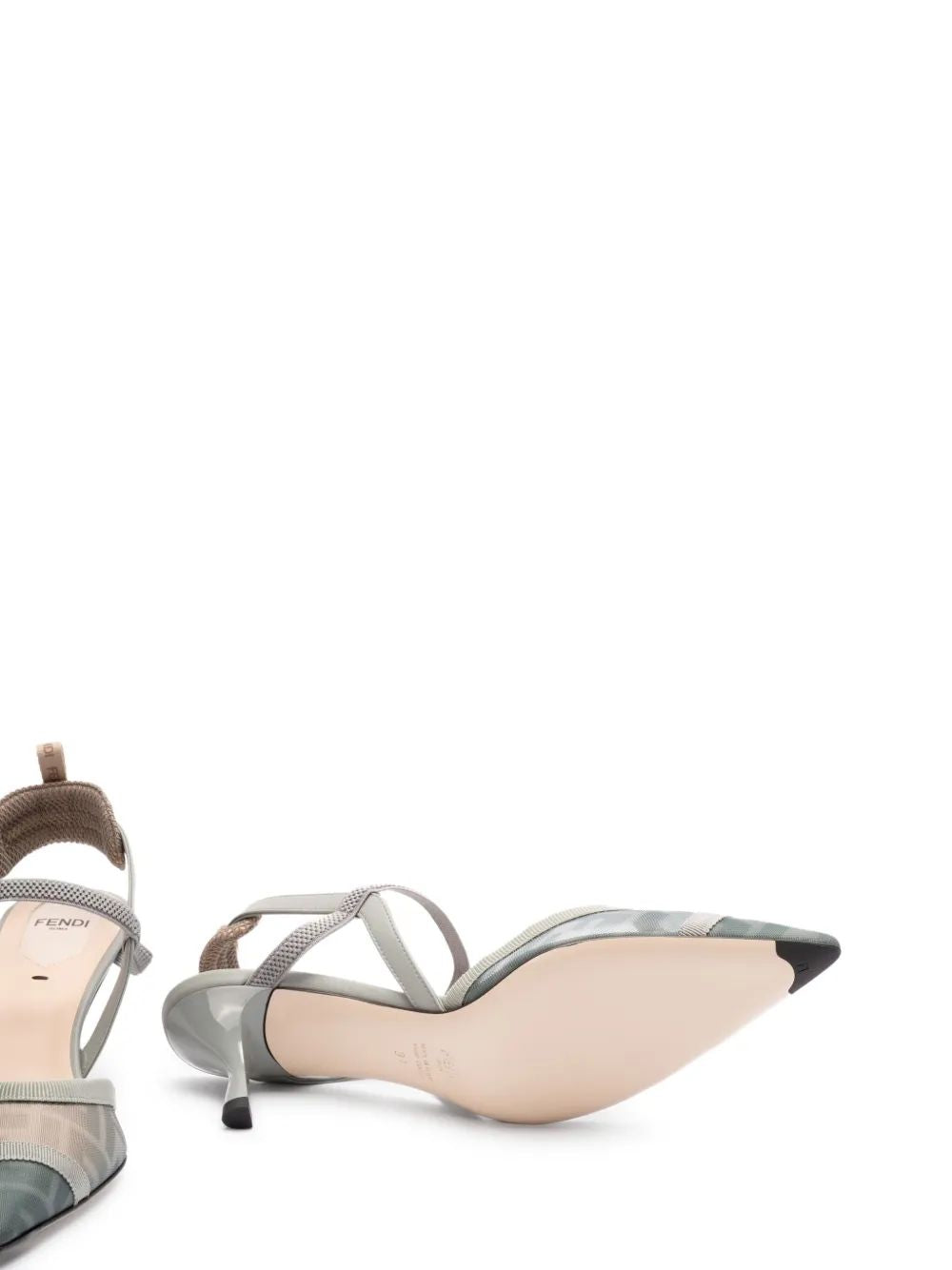 FENDI Sling-Back Mini Kitten Heel Pumps