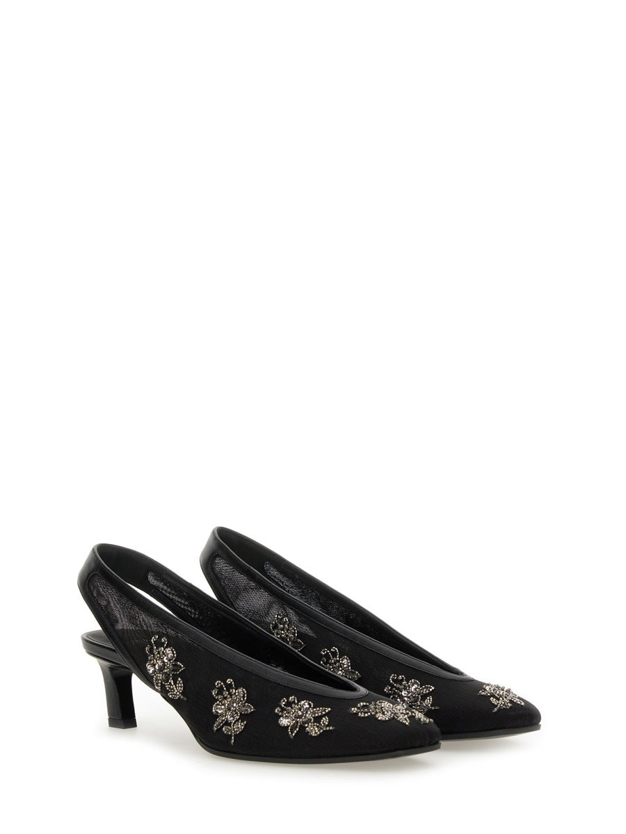 FENDI Embroidered Slingback Pumps for Women